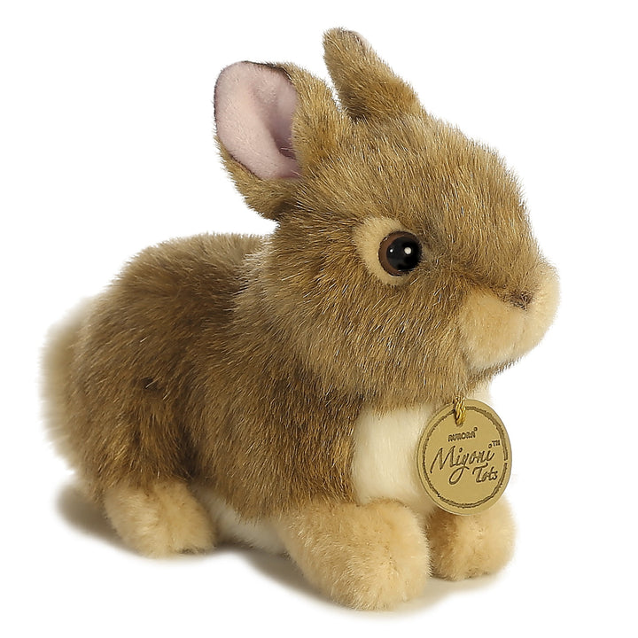 ® Adorable Miyoni® Tots Baby Bunny Stuffed Animal - Lifelike Detail - Cherished Companionship - Brown 7 Inches