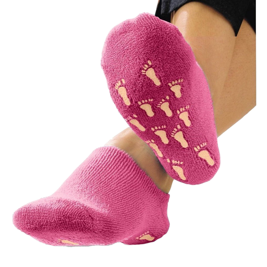 Deluxecomfort Terry Gel Lined Moisturizing Sock Plush Booties Pair