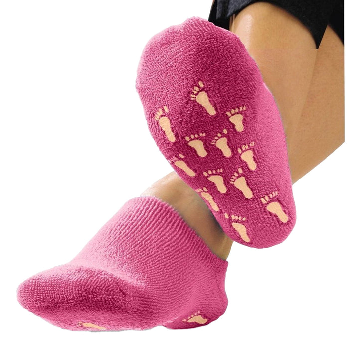 Deluxecomfort Terry Gel Lined Moisturizing Sock Plush Booties Pair