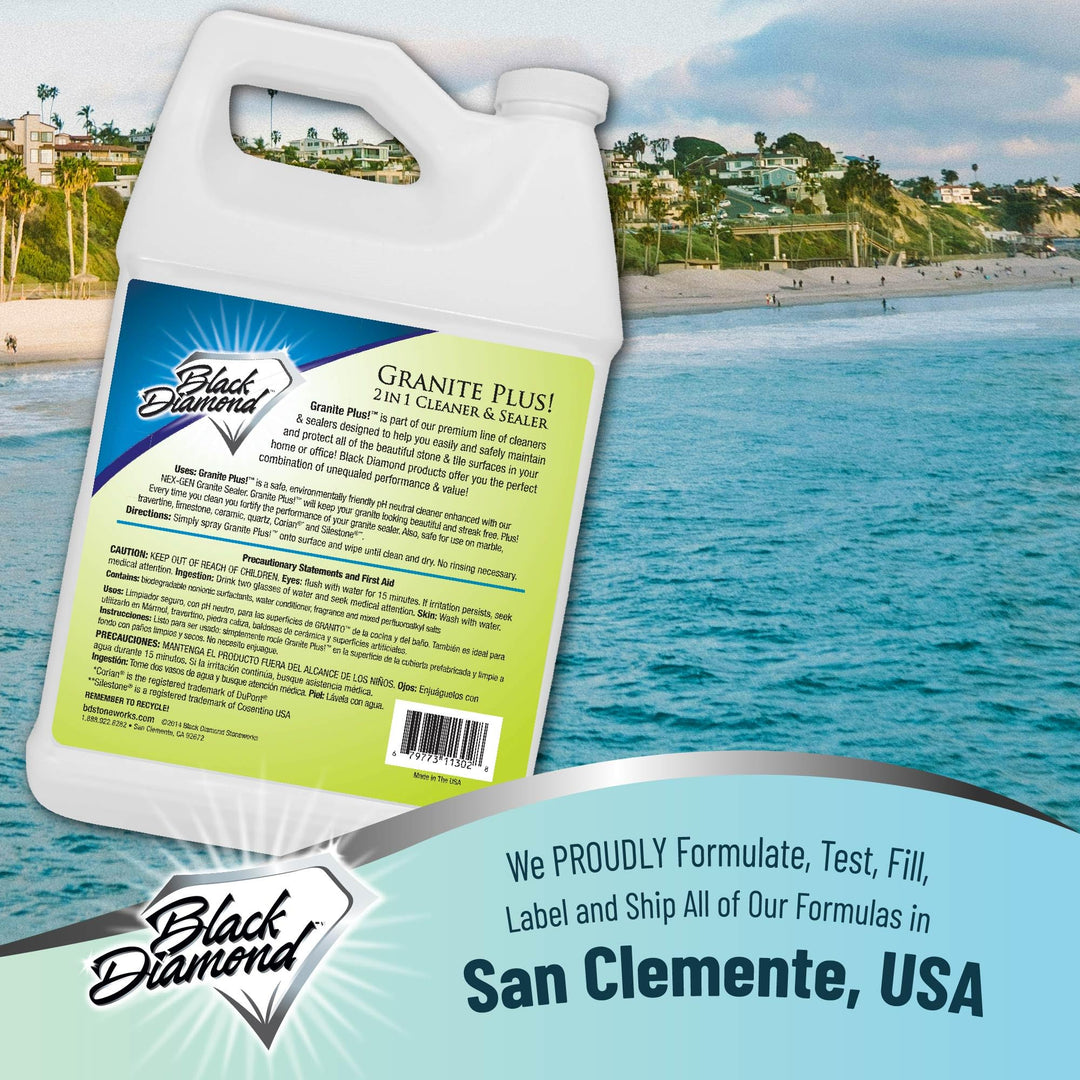 Granite Plus! 2 in 1 Cleaner &amp; Sealer for Granite Marble Travertine Limestone Ready to Use! 1-Gallon AD