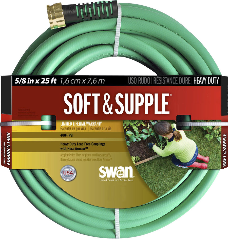 Swan Soft and Supple SNSS58025 5/8-Inch x 25-Foot Green Garden Hose
