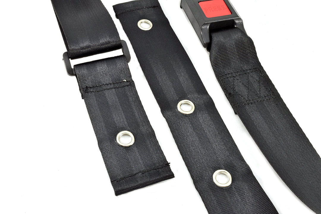 Secure Quick Release Wheelchair Seat Belt with Auto Style Buckle Closure - Adjustable 42-62 - One Year Warranty