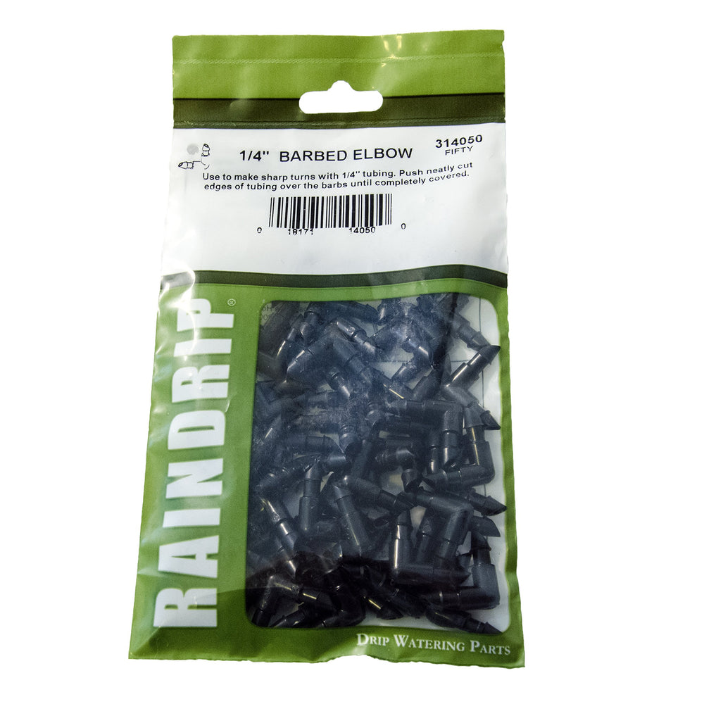 314050B Barbed Elbows, 1/4-Inch, 50 Per Bag