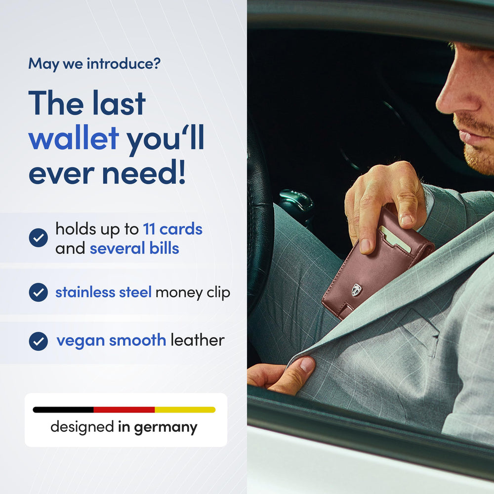 Mens Slim Wallet with Money Clip AUSTIN RFID Blocking Bifold Credit Card Holder for Men with Gift Box