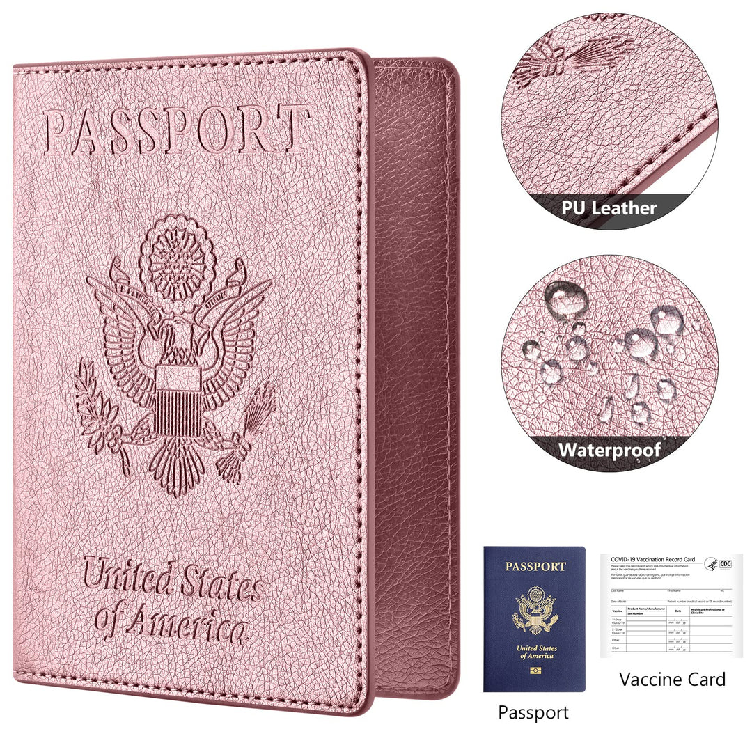 2Pack Passport Holder Wallet Cover Case, Travel Essentials for Women and Men