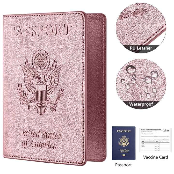 2Pack Passport Holder Wallet Cover Case, Travel Essentials for Women and Men