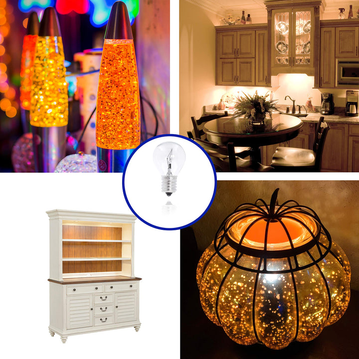 Lava Lamp Light Bulb 25 Watt S11 E17 120v Glitter Lamp Bulb - Lava Lamp Replacement Bulb 25w – Dimmable Warm White Lava Light Bulb for Lava Lamp 6-Pack