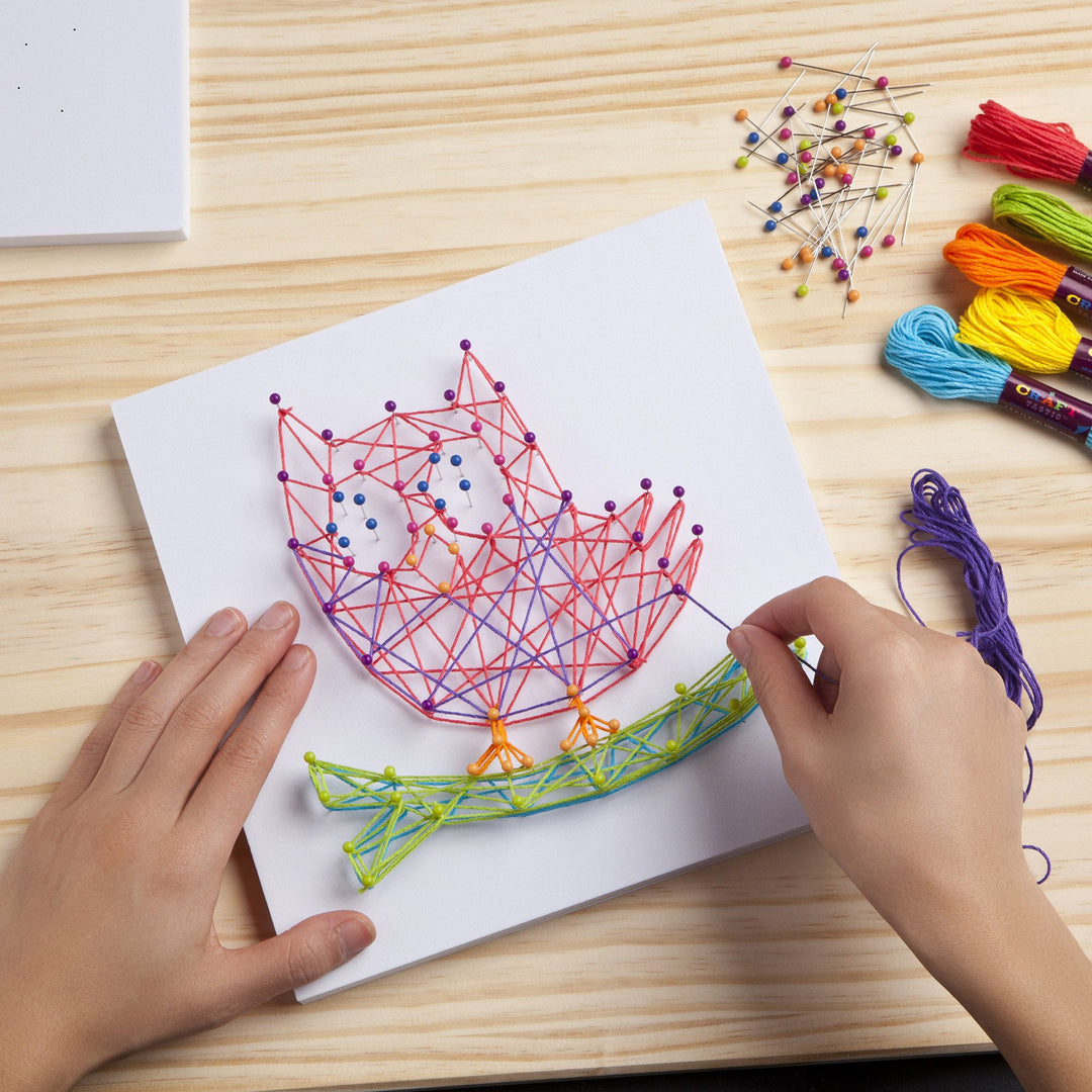 DIY String Art – Craft Kit for Kids – Everything Included for 3 Fun Arts &amp; Crafts Projects – Owl Series, Large