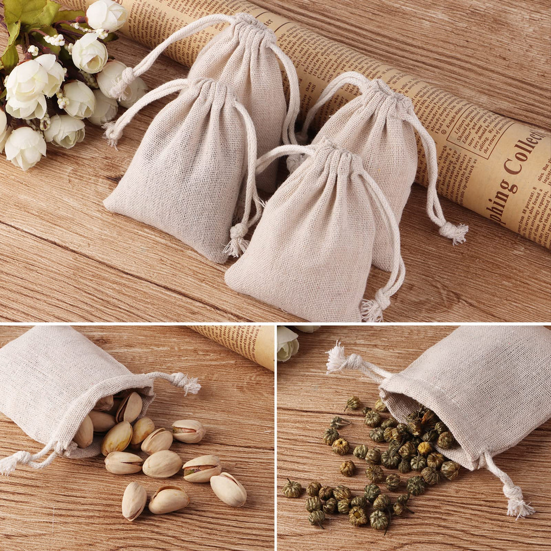 erduoduo Pack of 50 Small Burlap Bags With Drawstring,3