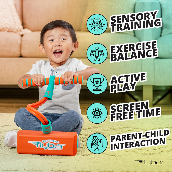My First Foam Pogo Jumper For Kids Fun and Safe Pogo Stick For Toddlers, Durable Foam and Bungee Jumper For Ages 3 and up, Supports up To 250lbs (Orange)