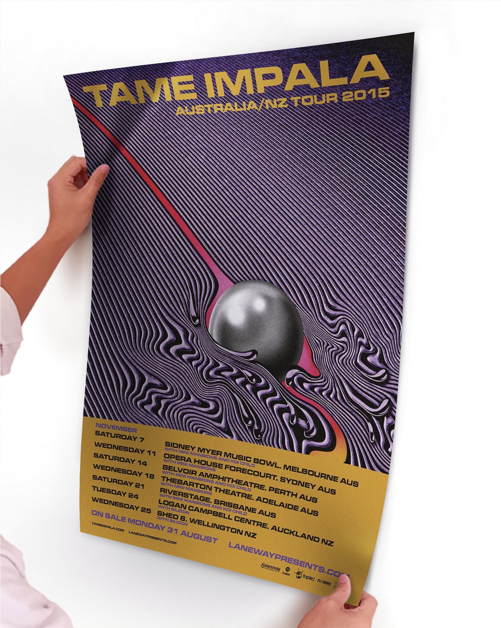 Tame Impala Poster - 16x25 inch Currents Tour 2015 Print Frameless Art Gift 40x63cm