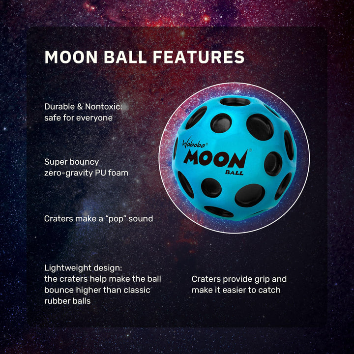 The Original Moon Ball - Hyper Bouncy Ball – Makes Pop Sound When Bounced - All Ages Extreme Bounce &amp; Fun - Perfect for Active Play &amp; Indoor or Outdoor Games - Purple