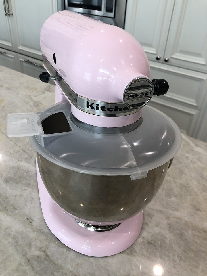 Stainless Exclusively for Kitchen Aid Mixing Bowl, USA Patented 3 in 1 Splatter Cover, Eliminates The Mess, Securely Seals, 4.5 quart, clear