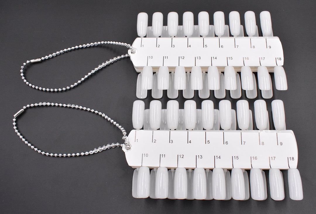 Art&amp;Beauty 2 Sets 72 Tips Double Layer Nail Color Display Card Nail Art Practice Design Training Plastic Polish Board Swatches with Ball Chain