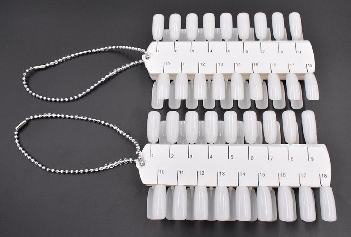 Art&amp;Beauty 2 Sets 72 Tips Double Layer Nail Color Display Card Nail Art Practice Design Training Plastic Polish Board Swatches with Ball Chain