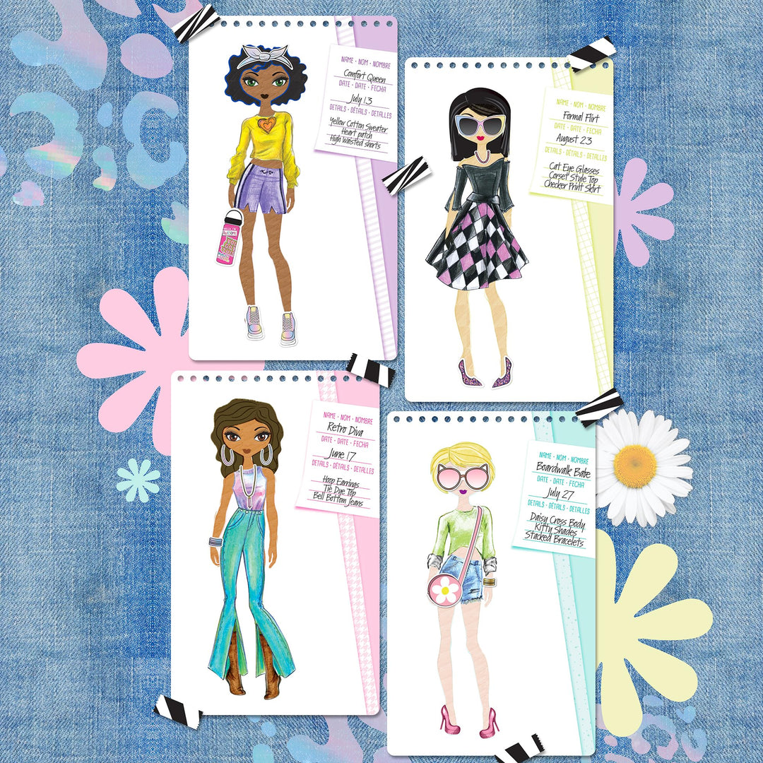 Fashion Design Sketch Kit - Compact Portfolio Sketchbook for Girls, Fashion Coloring Book for Kids Ages 6+ and Up, Comes with Stencils and Stickers