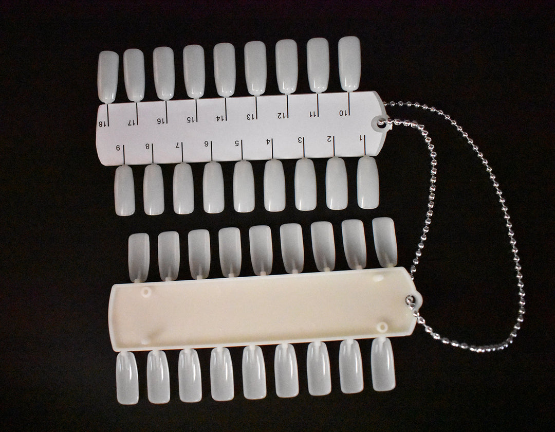 Art&amp;Beauty 2 Sets 72 Tips Double Layer Nail Color Display Card Nail Art Practice Design Training Plastic Polish Board Swatches with Ball Chain