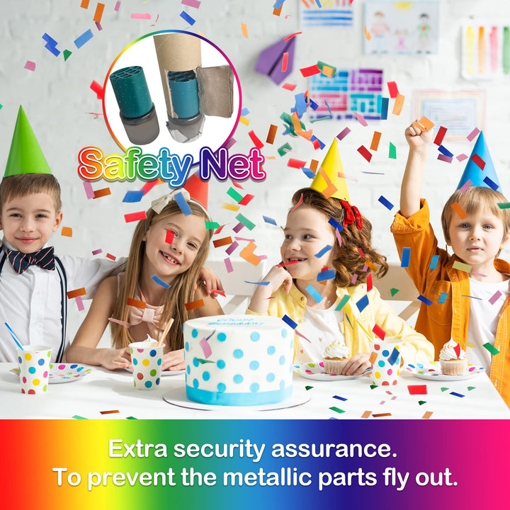 Confetti Cannon Party Poppers Biodegradable Shooters, (6 Pack) Multicolor Confetti Blaster for Birthday Graduation Wedding Christmas New Year’s Eve