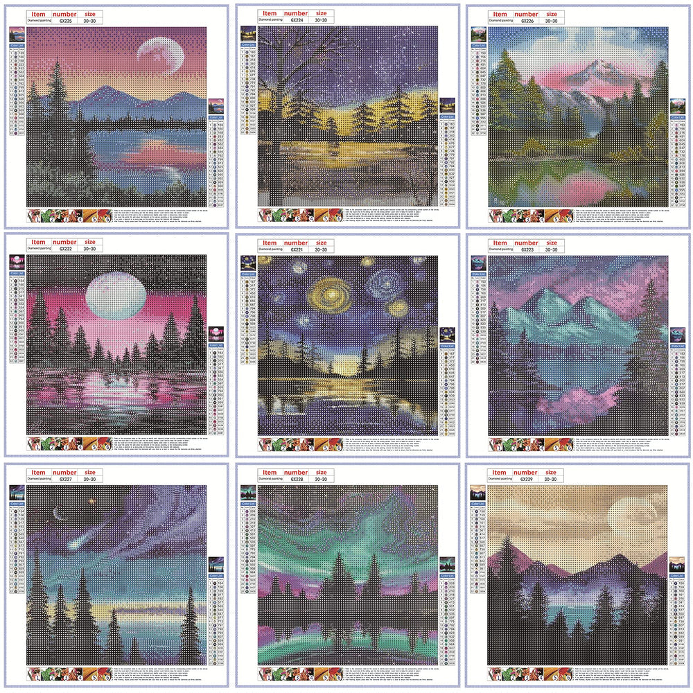9 Pack Diamond Painting,DIY 5D Diamond Painting Kits for Adults & Kids,Diamond Art Kits for Adults Full,12x12 inch
