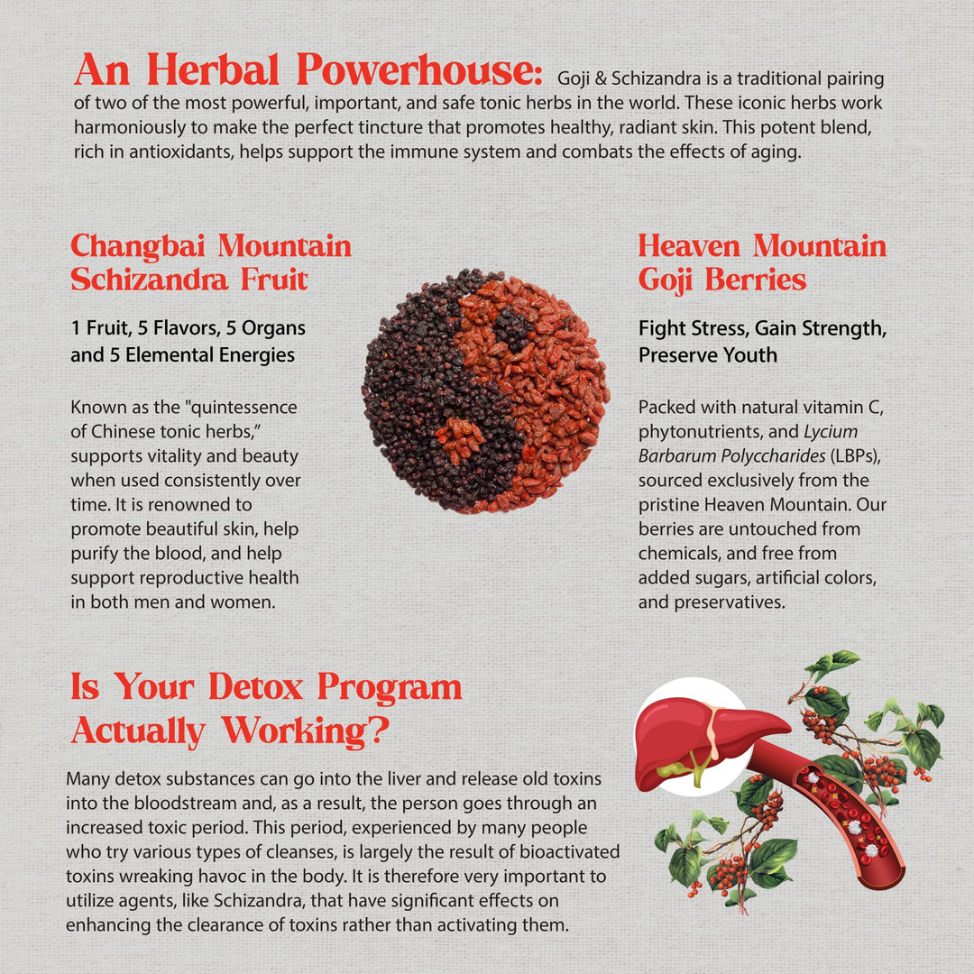 Goji &amp; Schizandra | All Natural Tincture to Support Beauty, Skin, Healthy Aging, Eyes, Lungs | All Natural Ingredients, Non-GMO (2 fl. oz., 60 ml)