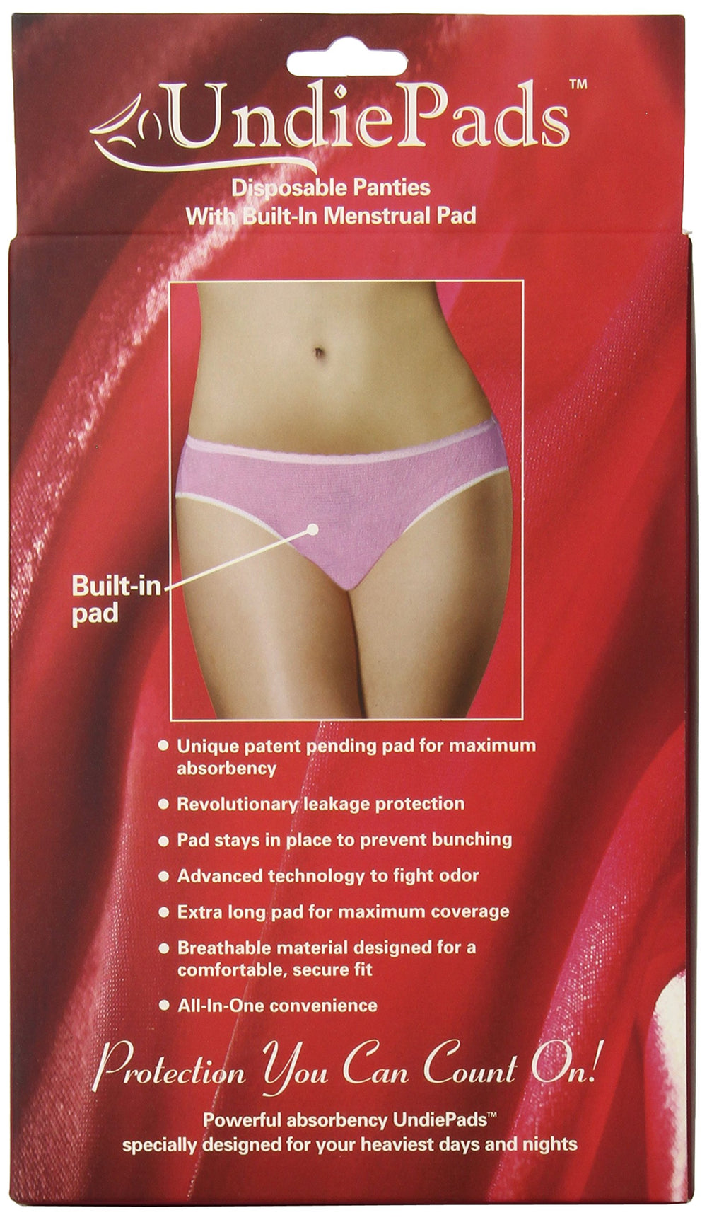 Period Panties With Built-in Pad, Large and Extra Large