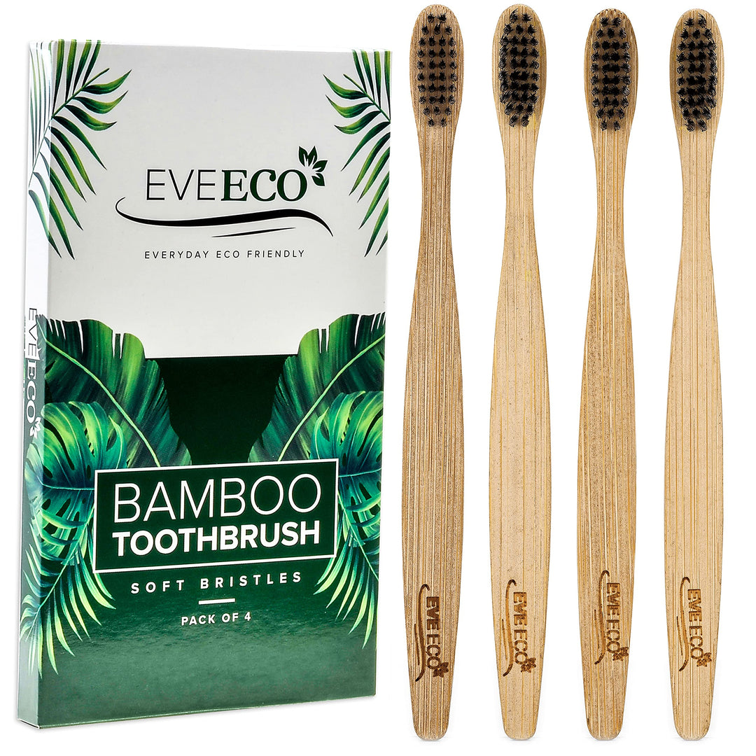 Wood Toothbrush Bamboo | Vegan Charcoal Soft bristles f