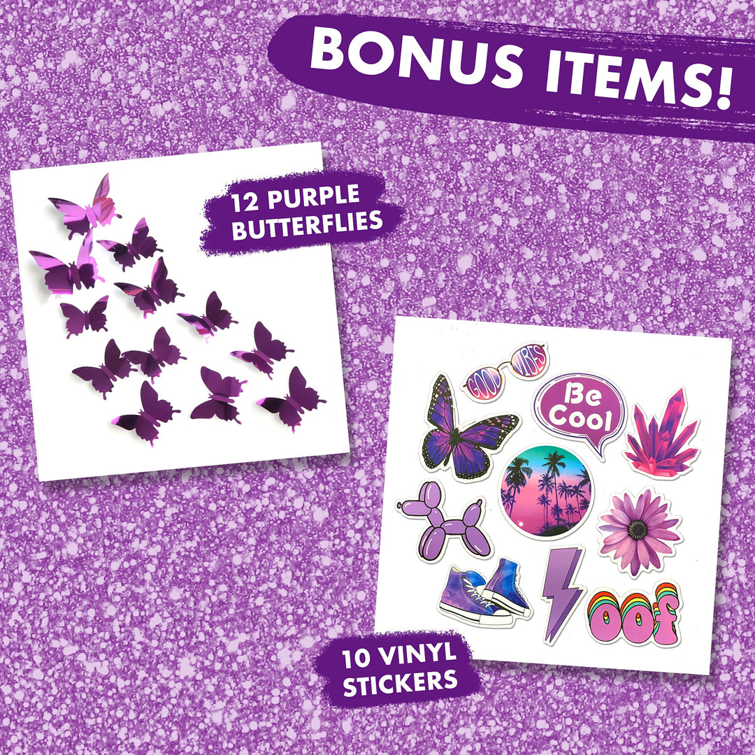 Purple Wall Collage Kit Aesthetic Pictures, 50 Set 4x6 Butterflies, Purple Black Aesthetic Pictures for Wall Decor, Posters for Room Aesthetic, Girls Room Decor, Cute Wall Decor for Teens