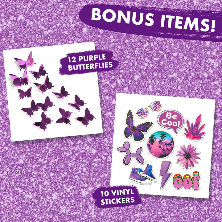 Purple Wall Collage Kit Aesthetic Pictures, 50 Set 4x6 Butterflies, Purple Black Aesthetic Pictures for Wall Decor, Posters for Room Aesthetic, Girls Room Decor, Cute Wall Decor for Teens