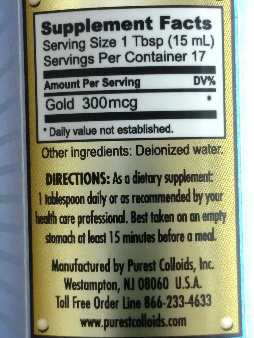 MesoGold ® 20 ppm Colloidal Gold 250 mL/8.45 Oz