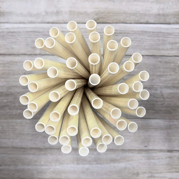 Iridescent Paper Straws - White - 7.75 Inches - 100 Pac