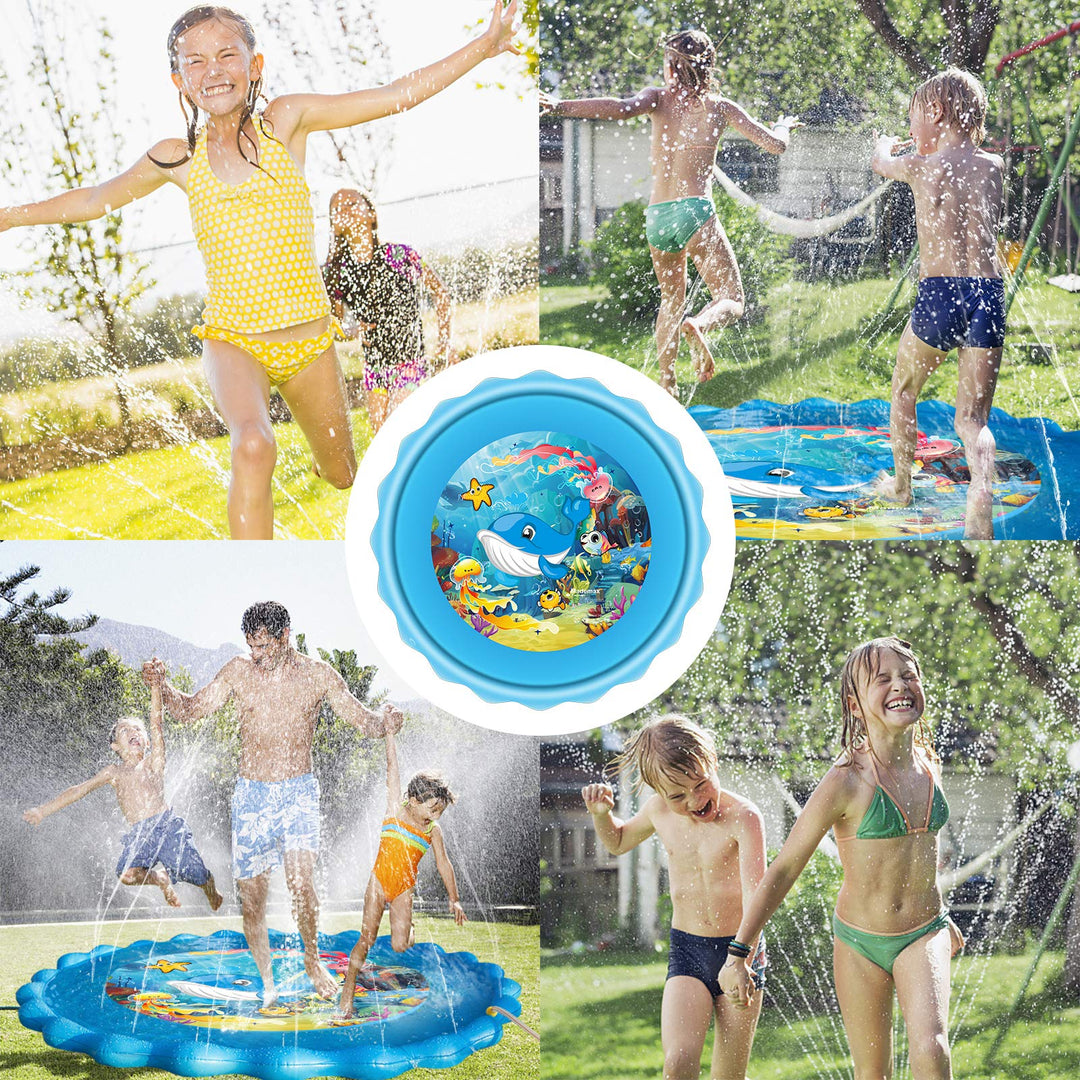 Upgraded 79 Splash Pad, Sprinkler &amp; Splash Play Mat, Inflatable Summer Outdoor Sprinkler Pad Water Toys Fun for Children, Infants, Toddlers, Boys, Girls and Kids