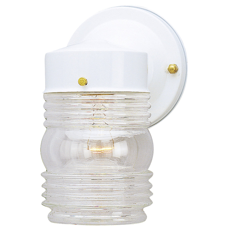 Angelo Brothers 66878 1-Light White Jelly Jar Fixture