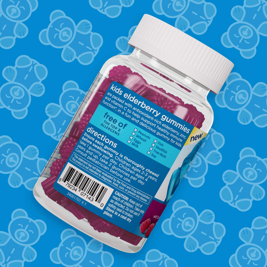 Mommy&#39;s Bliss Kids Elderberry Gummies, Supports Immunity with Black Elderberry, Zinc &amp; Vitamin C, Gluten Free &amp; Vegan, Age 2 Years+ (60 Count)