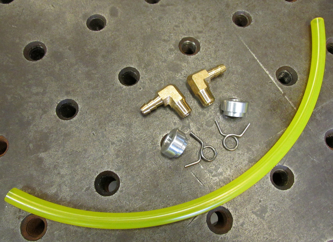 Aluminum Motorcycle Gas Tank Fuel Gauge Oil Bag Sight Window - Yellow Tygon Hose Style External Fuel Gauge - Alum Bungs - Chopper Bobber Cafe Racer Harley (YEL/AL)