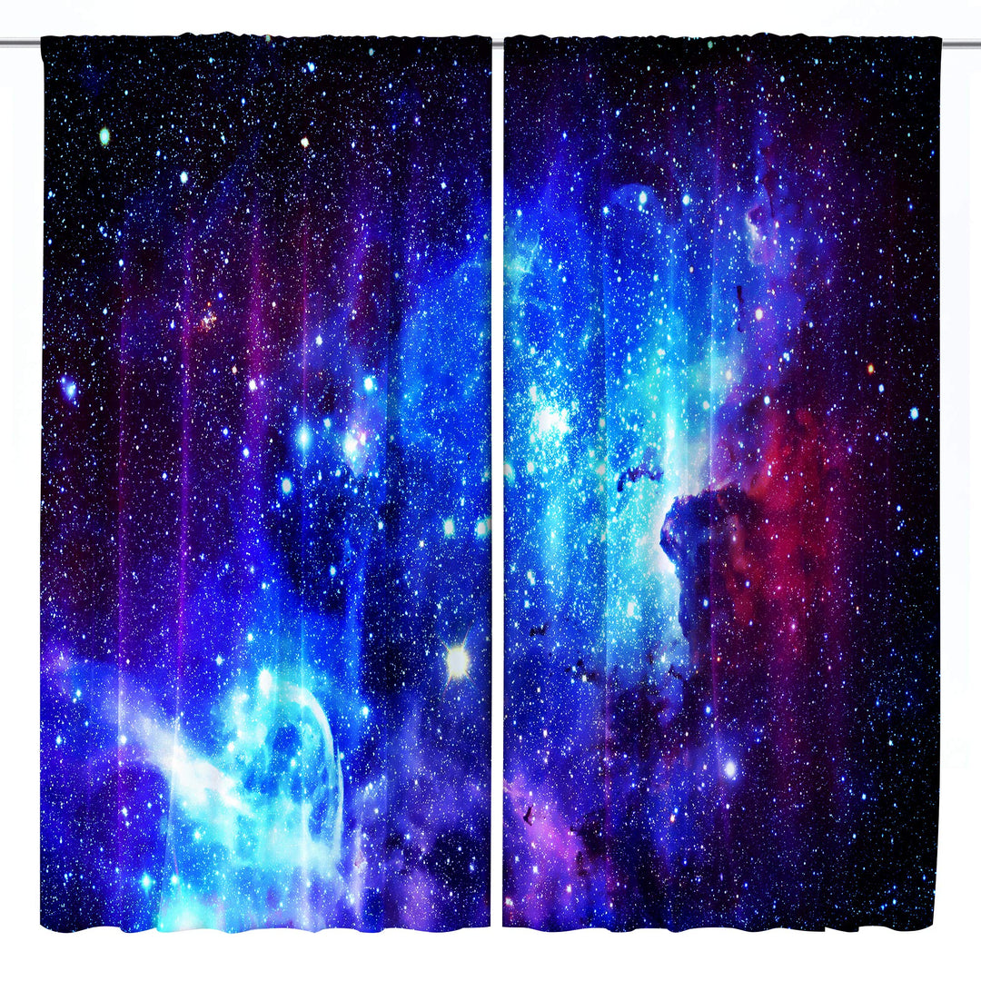 Riyidecor Galaxy Outer Space Nebula Curtains (2 Panels 