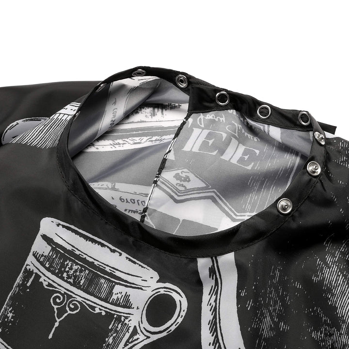 Professional Waterproof Hair Styling Cape Nylon Haircuting Salon Cape Gown Hair Salon with Snap Closure - 50 x 60 Black