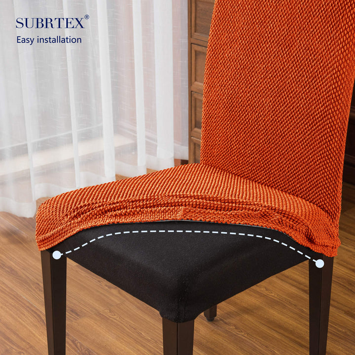 Dining Room Chair Slipcovers Parsons Chair Covers Set of 4 Stretch Dining Chair Covers Removable Washable Kitchen Chair Covers Chair Protector Covers for Dining Room,Party,Hotel(Orange)