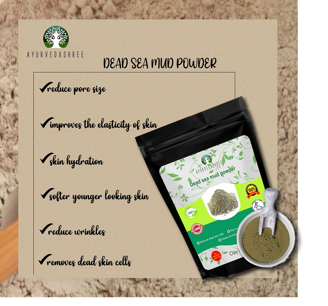 Dead Sea Mud 200 Gm | Nourishes Exfoliates Softens &amp; Detoxify the Skin | DRY CLAY POWDER | 100% Only Dead Sea mud powder | Skin care | Facial Mask