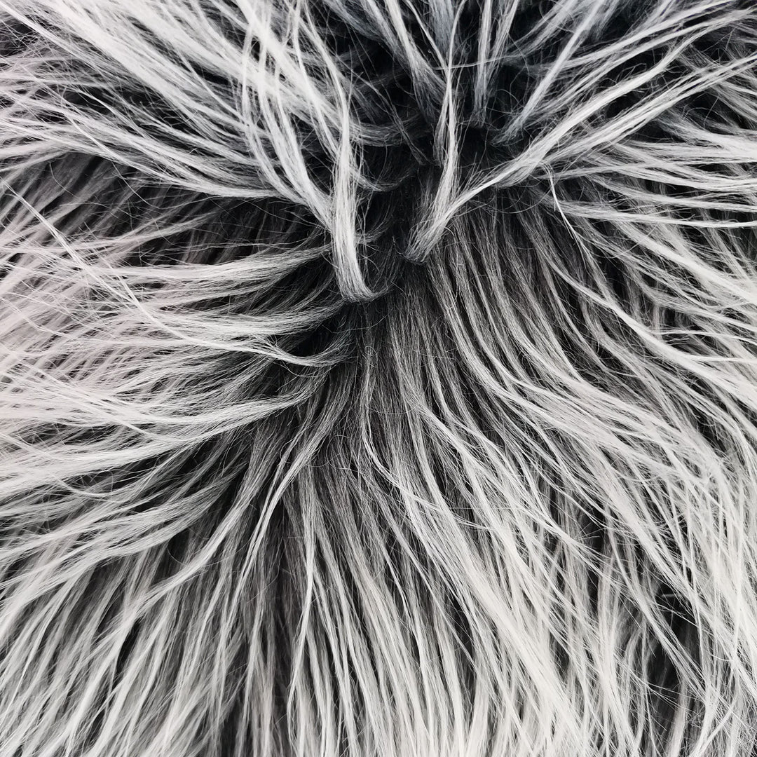20 X 20 Inches Faux Fur Fabric Square Patches for Crafts, Sewing, Costumes, Seat Pads Grey Frost