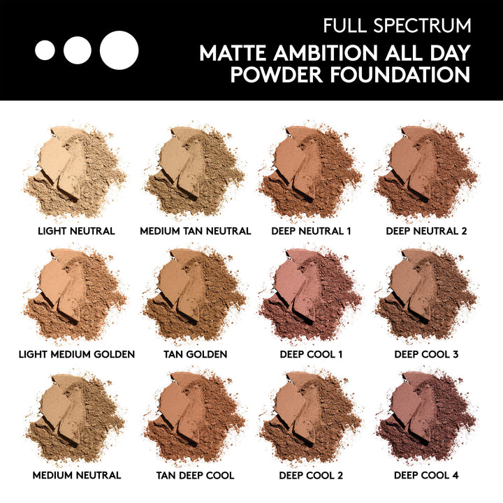 Matte Ambition, All Day Powder Foundation, Tan-deep Cool, 0.38 Ounce
