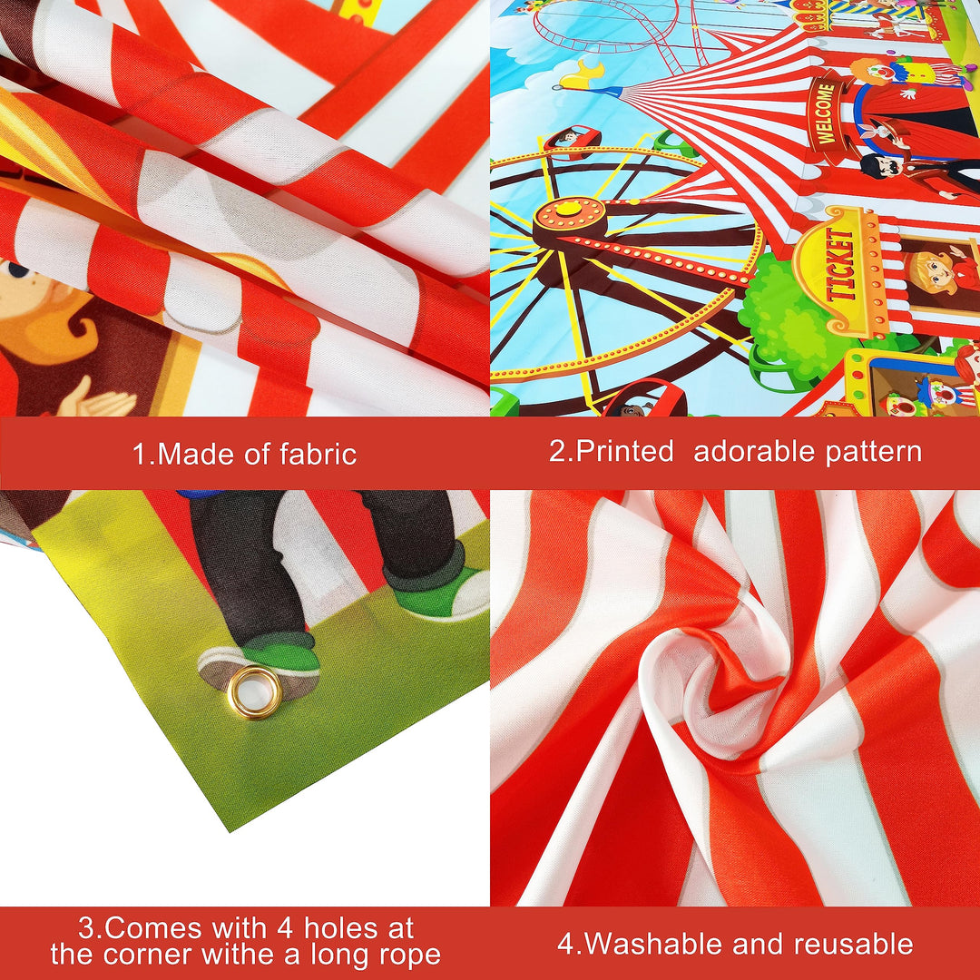 , XtraLarge Carnival Backdrop - 72x44 Inch | Carnival Theme Party Decorations | Carnival Games Banner, Circus Theme Party Decorations | Carnival Banner, Carnival Decorations for Event Outdoor