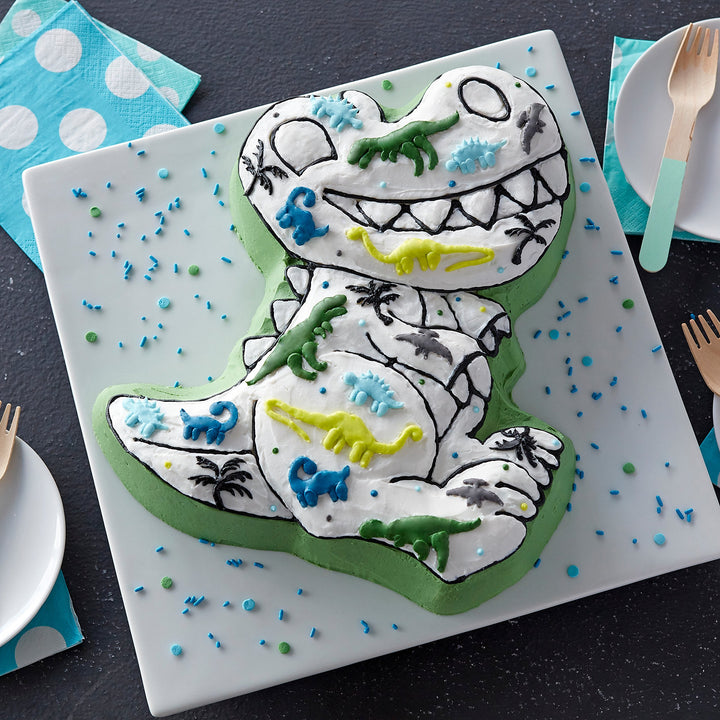 Dinosaur Cake Pan, Kids 3D Birthday Cake Pan, Silver, Aluminum