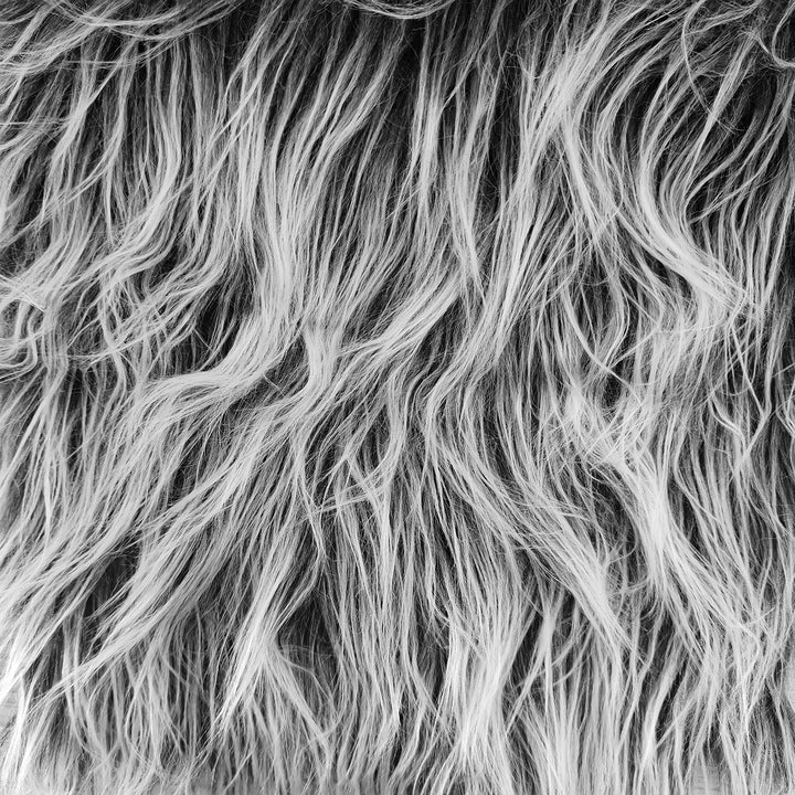 20 X 20 Inches Faux Fur Fabric Square Patches for Crafts, Sewing, Costumes, Seat Pads Grey Frost