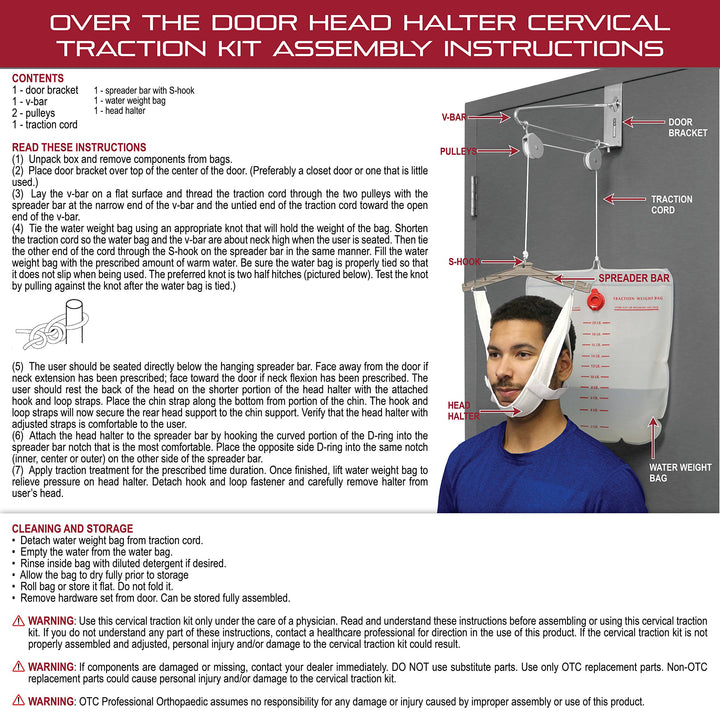 OTC Over Door Cervical Traction Kit, Neck Disk Relief, 