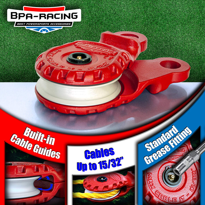 10-Ton Snatch Block | Pulley Block with Easy Grip Handle | Works with 3/4 D-Rings &amp; Synthetic Rope up to 15/32” | Heavy Duty Winch Accessories | Offroad Recovery Emergency Kit