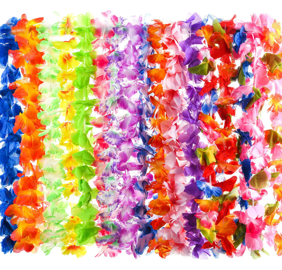 PREXTEX Hawaiian Leis for Luau Party Decorations - Colo
