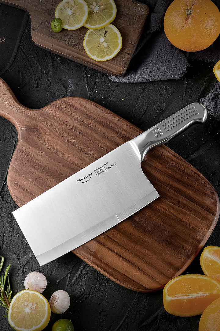 Meat Cleaver 7 inch Butcher Knife - Stainless Steel Chinese Chef Knife - Cleaver Knife for Restaurants and Home