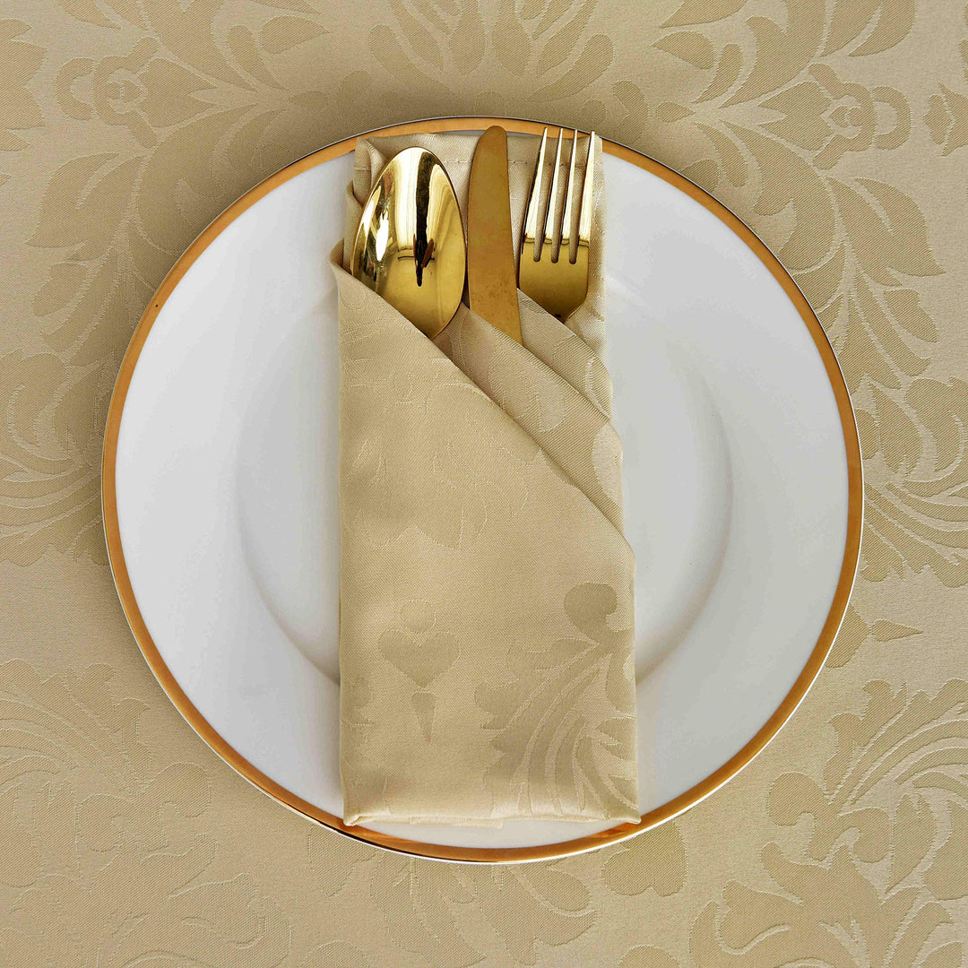 maxmill Jacquard Cloth Napkins 20 x 20 Inch Damask Patt