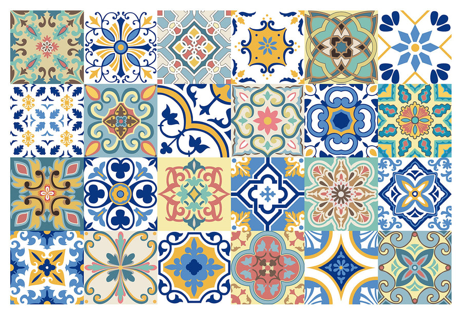 GSS Designs 24 PC Pack Traditional Mexican Talavera Til