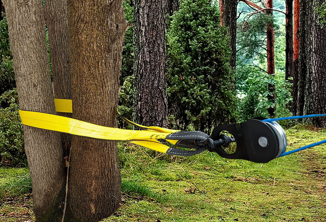 3 inch, 8 Foot Tree Saver, Winch Strap, Tow Strap 30,000 Pound Capacity Yellow